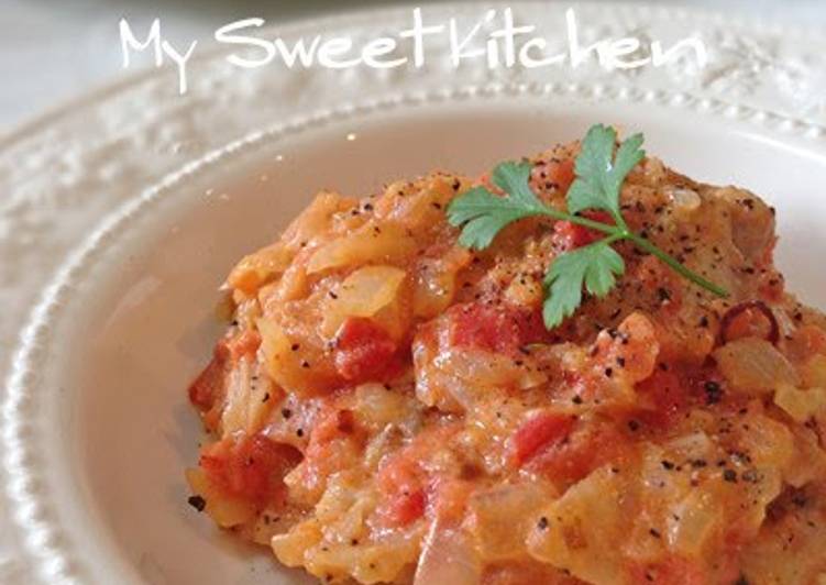 Easiest Way to Prepare Super Quick Homemade Sautéed Chicken with Tomato Cream Sauce