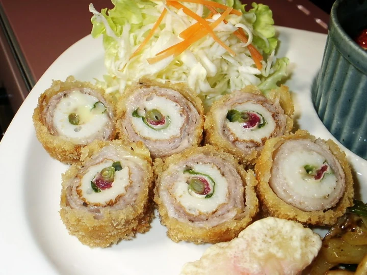 Recipe Rolled Chikuwa Fish Stick and Pork Cutlets with Plum, Shiso, and Cheese the Awesome  Really delicious