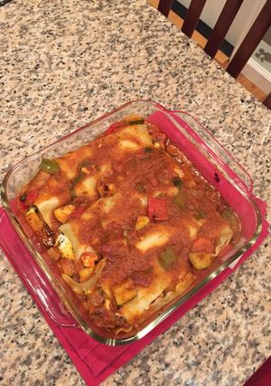 A picture of Veggies And Cheese Lasagna.