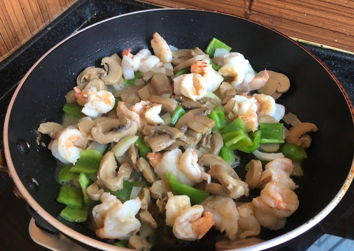 Camarones con hongos 🍄