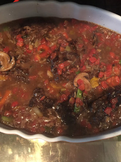 A picture of Hamburger Steaks With Onion And Mushroom Gravy.
