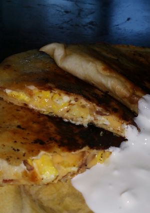 A picture of Cast Iron Breakfast Quesadillas for Two.