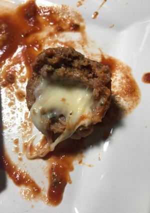 A picture of Mozzarella Filled Slow Cooker Meatballs.