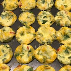 A picture of Spinach, Tomato, and Cheese Omelette Muffins.