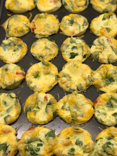 A picture of Spinach, Tomato, and Cheese Omelette Muffins.