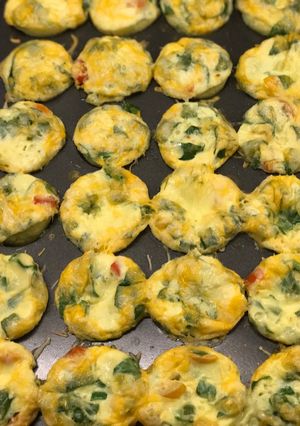 A picture of Spinach, Tomato, and Cheese Omelette Muffins.