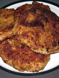 A picture of garlic parmesan pork chops.