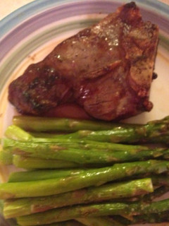 A picture of Boiled Lamb Chops With Asparagus.
