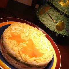 A picture of Simple Salmon & Avocado Sushi Cake.