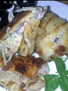 A picture of Sig's breaded, filled pancake parcels.