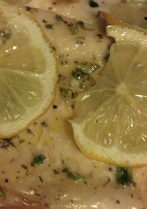 A picture of Grilled lemon trout.