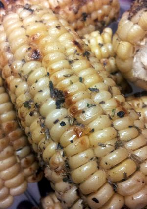 A picture of Grilled corn on the cob.