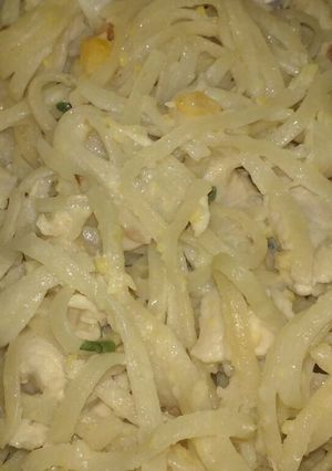 Una foto de Pasta Alfredo estilo YO