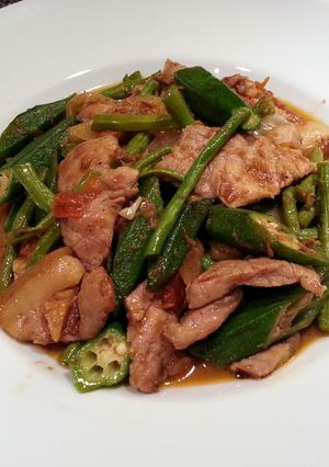 A picture of Shrimp paste vegetables.