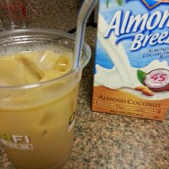 A picture of French Vanilla Almond Coconut Iced Coffee.