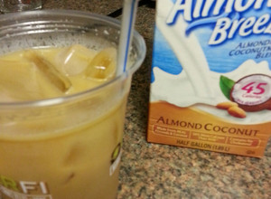 A picture of French Vanilla Almond Coconut Iced Coffee.