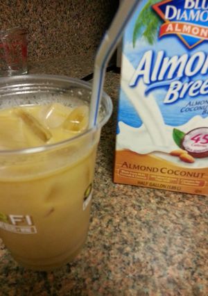 A picture of French Vanilla Almond Coconut Iced Coffee.