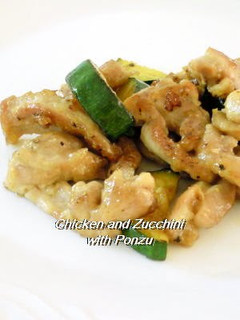 A picture of Chicken Thighs and Zucchini in Ponzu Sauce Stir-fry.