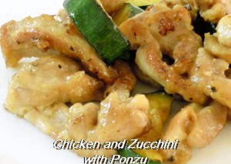 Recipe of Perfect Chicken Thighs and Zucchini in Ponzu Sauce Stir-fry