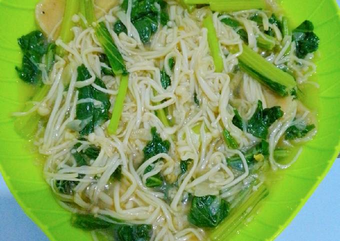 Resep Tumis Jamur Enoki Sawi Hijau Dan Bakso Ayam Oleh Nuzzila Shaumi