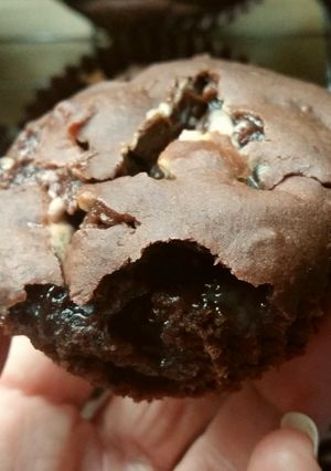 A picture of Vickys Chocolate Marshmallow Muffins, GF DF EF SF NF.