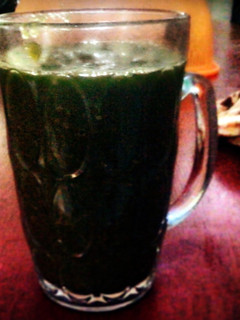 A picture of greeny healthy juice.