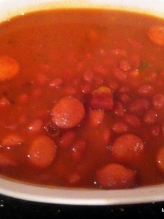 A picture of stewed beans puertorican style.