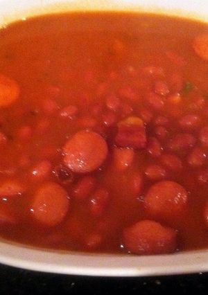 A picture of stewed beans puertorican style.