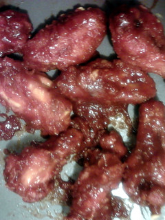 A picture of BBQ and ranch wings.
