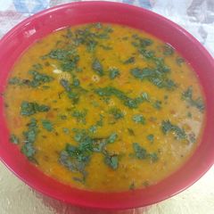 A picture of Lentils dal with carrot.