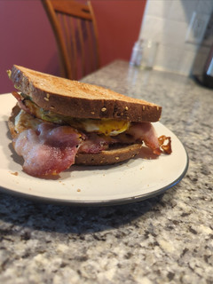 A picture of Bacon. Egg. And. Advocado.
