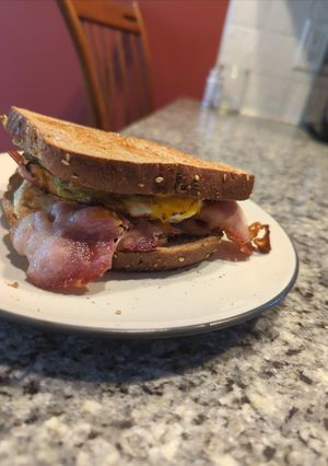 A picture of Bacon. Egg. And. Advocado.