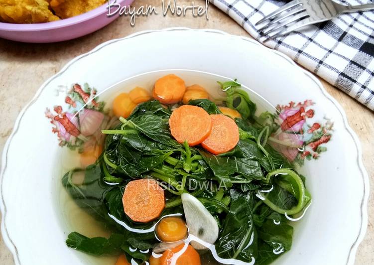 Resep Sayur Bening Bayam Wortel Lezat