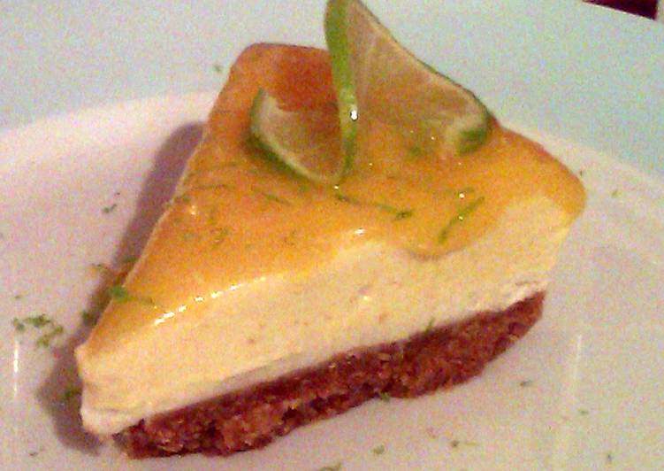 Steps to Make Favorite Vickys Unbaked Mango &amp; Lime Cheesecake with Raw Vegan Option