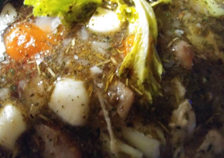 Step-by-Step Guide to Make Favorite Big Poppa&#39;s 1869 slow cooked chicken broth