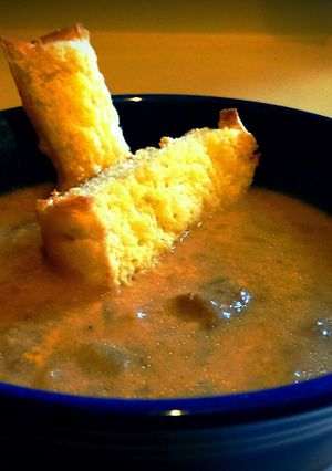 A picture of Bacon Cheeseburger Soup.