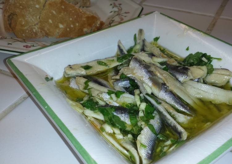 Steps to Prepare Perfect Marinated Anchovies