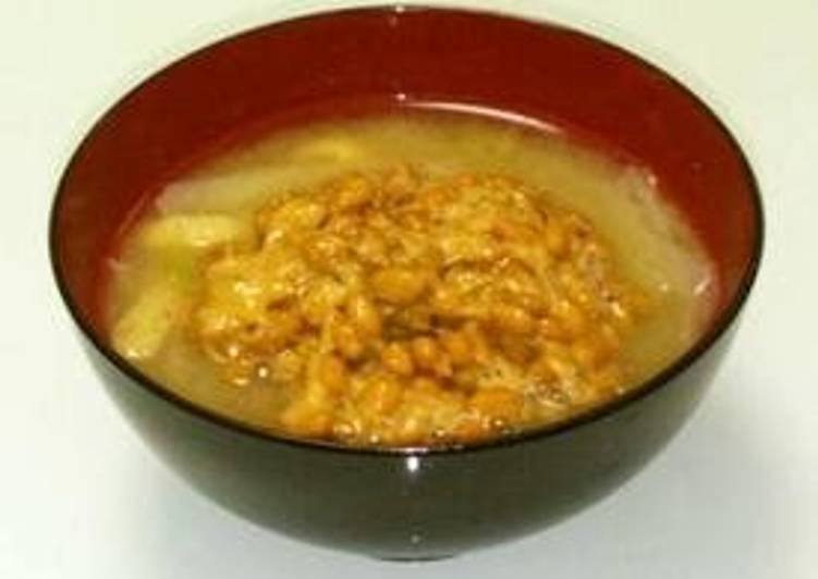 Recipe of Quick Natto in Miso Soup