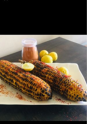 A picture of Masala corn roasted bhutta.