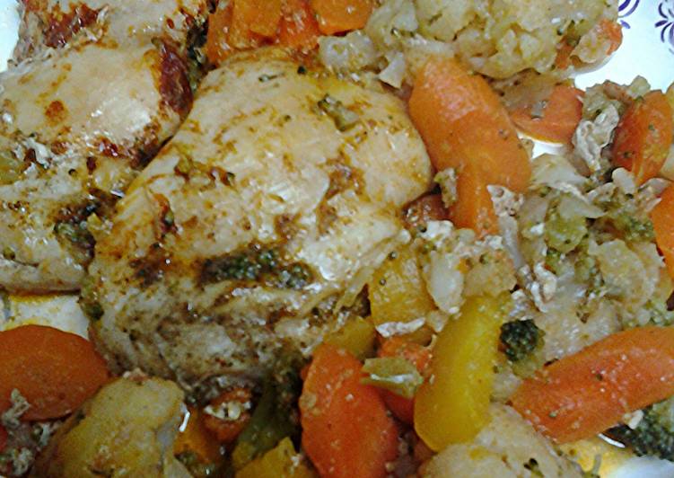 Easiest Way to Prepare Quick Roasted Buttery Chicken and Vegetables