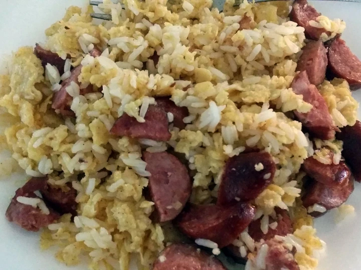 Easy Way Prepare Fried Egg and sausage rice the So Delicious So Delicious