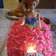 A picture of Barbie Birthday Cake.