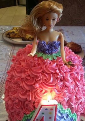 A picture of Barbie Birthday Cake.