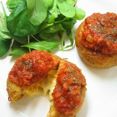 A picture of "Crab" Cakes with Tuna and Cheese.