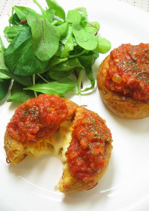 A picture of "Crab" Cakes with Tuna and Cheese.