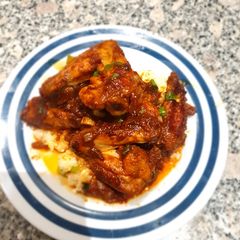 Coke marinated chicken wings A picture of Coke marinated chicken wings.
