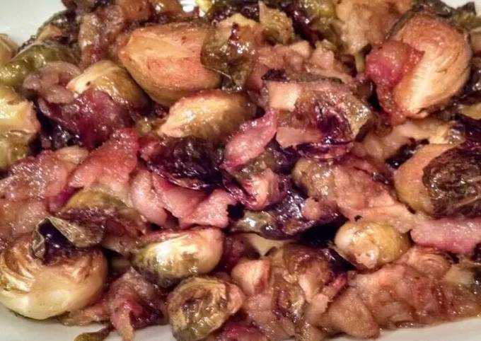 Roasted Brussel Sprouts with Bacon and Apples