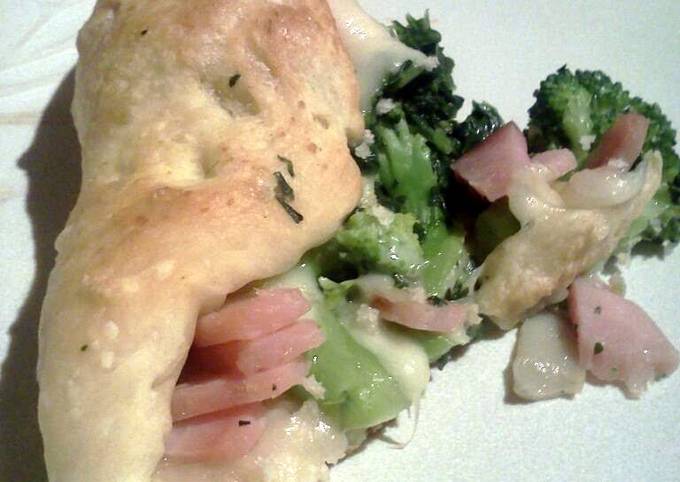 Ham, Cheese and Broccoli Calzone