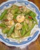 Đậu bắp xào tôm