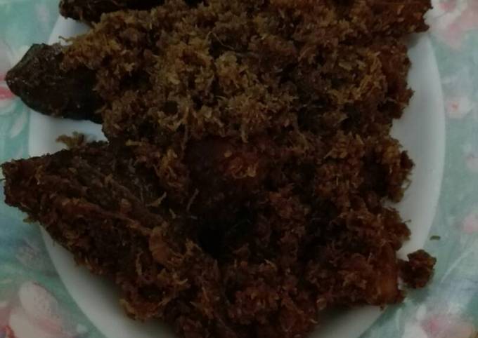 Serundeng daging sapi simple rumahan